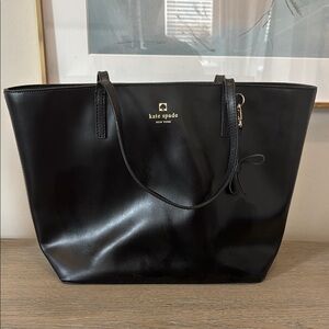 Kate Spade Black Structured Leather Tote